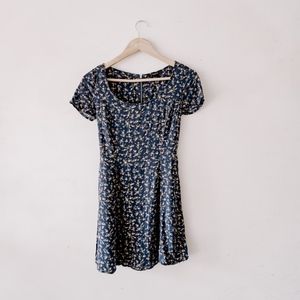 Navy Flowered Dress